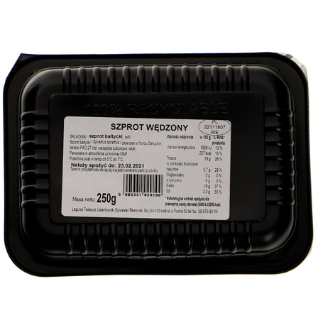 LAGUNA SZPROT WĘDZONY 250G (2)