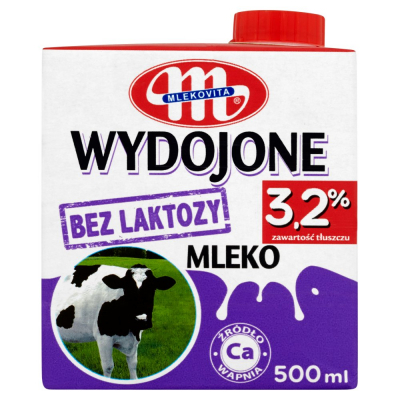 Mlekovita Wydojone Mleko bez laktozy 3,2% 500 ml (1)