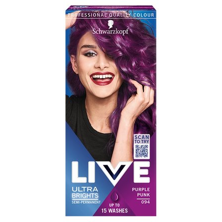 Schwarzkopf Live Ultra Brights or Pastel Farba do włosów Purple Punk 094 (1)
