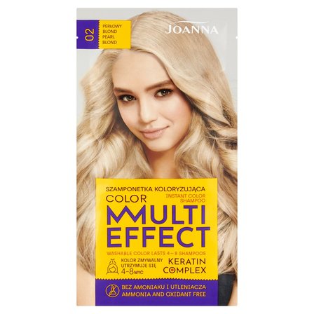 Joanna Multi Effect color Szamponetka koloryzująca perłowy blond 02 35 g (1)