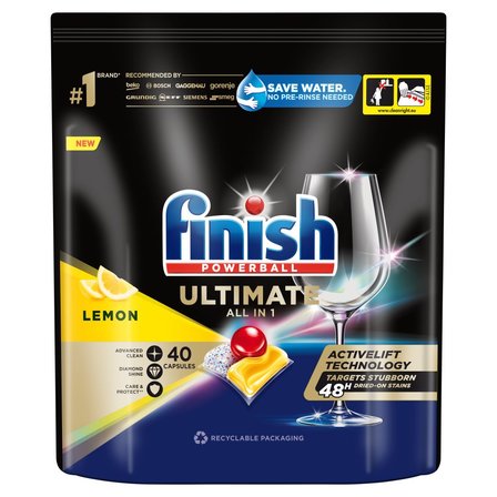 Finish Ultimate Lemon Kapsułki do mycia naczyń w zmywarce 516 g (40 sztuk) (1)