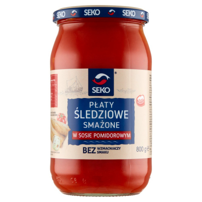 Seko Płaty śledziowe smażone w sosie pomidorowym 800 g (1)