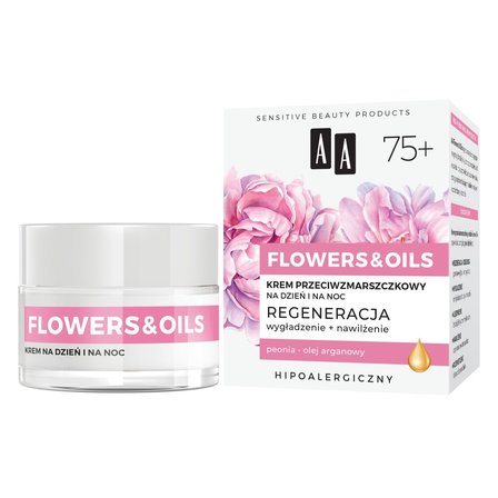 AA Flowers&Oils 75+ Odbudowa Krem przeciwzmarszczkowy na dzień i noc 50 ml (3)