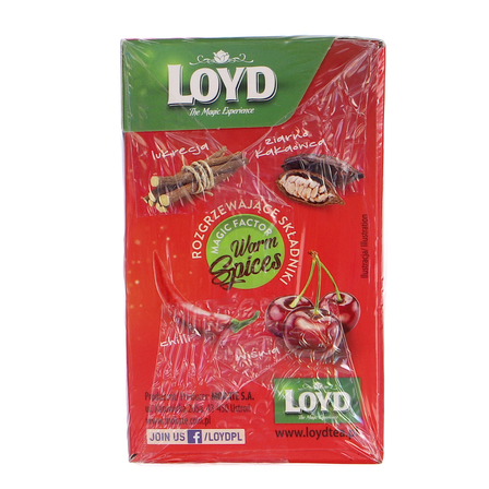 Loyd herbatka ziołowo -owocowa aromatyzowana o smaku wiśni z kakowcem i chilli  40g (20x2g) (3)
