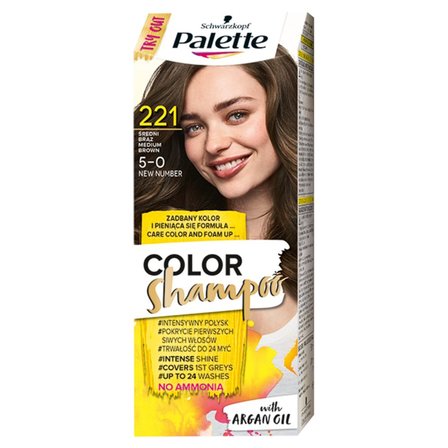 Palette Color Shampoo Szampon koloryzujący do włosów 221 (5-0) średni brąz (1)