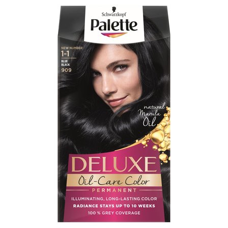 Palette Deluxe Oil-Care Color Farba do włosów 909 (1-1) granatowa czerń (1)
