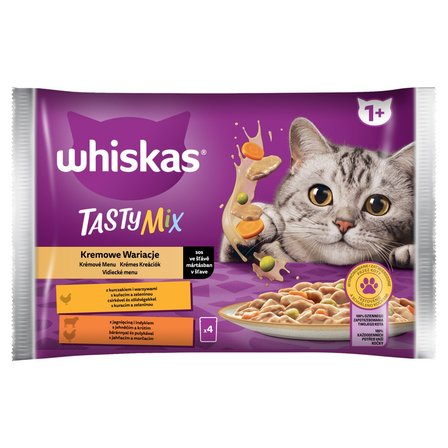 Whiskas Tasty Mix Mokra karma dla kotów kremowe wariacje sos 340 g (4 x 85 g) (1)