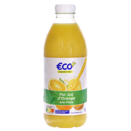 Eco+ sok z pomarańczy z pulpą 1 L (1)