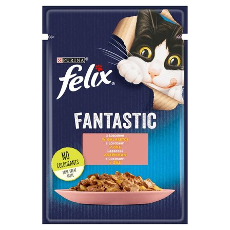 Felix Fantastic Karma dla kotów z łososiem w galaretce 85 g (1)