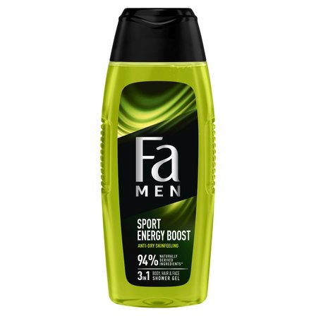Fa Men Sport Energy Boost Żel pod prysznic z formułą 3w1 o zapachu guarany i żeń-szenia 400 ml (1)