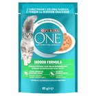 PURINA ONE Indoor Formula Karma dla kotów z tuńczykiem i zielona fasolką 85 g (1)