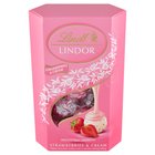 Lindt Lindor Biała czekolada i trufle truskawkowe z nadzieniem śmietankowym 200 g (2)