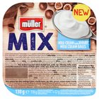 Müller Mix Jogurt z kulkami zbożowymi oblanymi polewą mleczną i czekoladą mleczną 130 g (1)