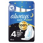 Always Podpaski ze skrzydełkami Maxi Secure Night (rozmiar 4) x6 (1)