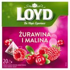 Loyd Herbatka ziołowo-owocowa aromatyzowana o smaku żurawiny i maliny 40 g (20 x 2 g) (1)